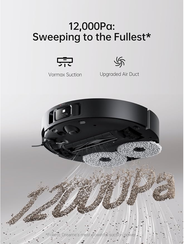 Robot Aspiradora y Trapeador Extraíble y Elevable, Succión de 12 000 Pa